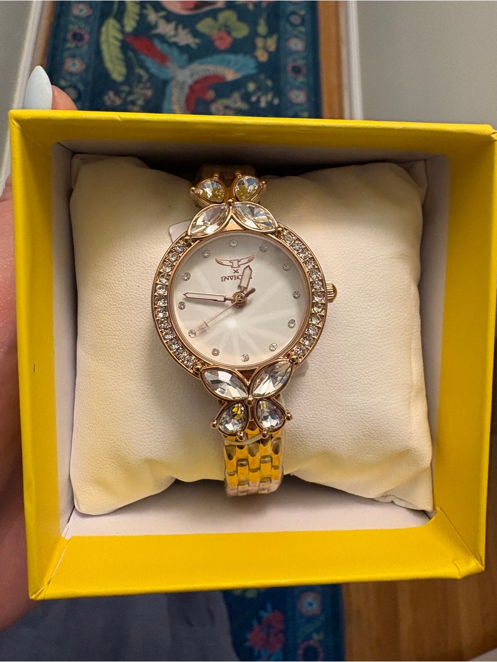 Invicta Women's Rose Gold Crystal Accent Bracelet Watch NIB - Picture 2 of 5